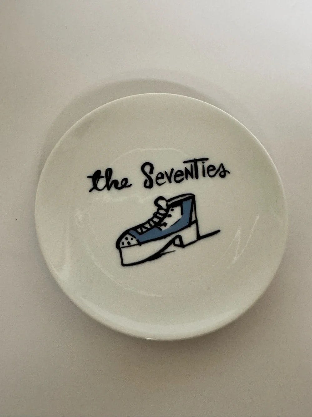 Pottery Barn Millennium Series The Seventies Mini Plate Blue Platform Shoe 4”